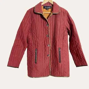 Vintage Weatherproof Red Quilted Single Breasted Insulated Coat Size M - Picture 1 of 10