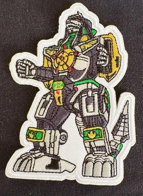 Parche figura bordada DRAGONZORD POWER RANGERS verde blanco acción coser hierro Foto 1 de 2