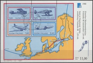 Finland 1988 Mi BL4 stamp exibition FINLANDIA 88 (4th S/S) Aviation - used O - Picture 1 of 3
