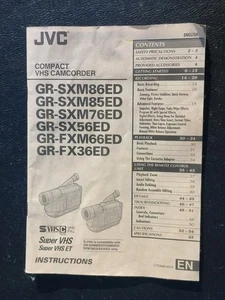 JVC GR-SXM86ED, 85ED, 76ED, SX, FX, Camcorder iInstruction Manual Book, 55 Pages - Picture 1 of 18