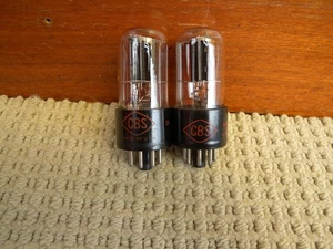 2 PCS. CBS 6SN7GT TALL GLASS BOTTLE BLACK PLATE GREAT WORKED CONDITION W/TESTED. - Picture 1 of 11