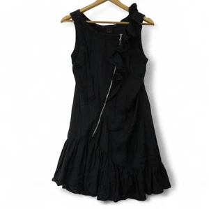 Marc by Marc Jacobs Dress UK 6 Black Full Front Slant Zip Designer - Preloved - Picture 1 of 24