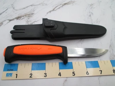 Orange & Black Morakniv Stainless Steel Fixed Blade Knife Sweden W/Sheath - Image 1 of 4