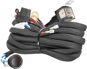 Kabelbaum, Heavy Duty 1 Leitung Kabelbaum Kit für Nebelscheinwerfer LED Arbeit Li - Bild 1 von 12