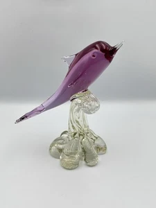 Vintage Murano Pink Art Glass Dolphin Sculpture Figurine Beautiful Pink Dolphin - Picture 1 of 7