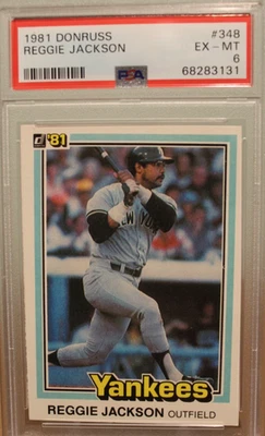 Donruss Baseball 1981 - #348 Reggie Jackson - Yankees de Nueva York - PSA 6 Foto 1 de 2