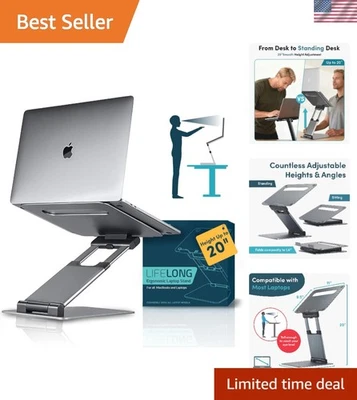 Ergonomic Adjustable Laptop Stand - Fits 10-17 Inch Laptops, Portable & Stylish - Image 1 of 4