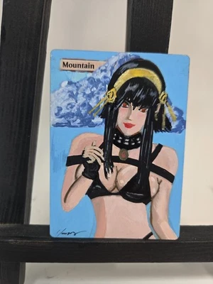 Magic MTG Altered Painted Command Tower Anime Girl by BAZAYO Exclusive. - Image 1 of 2