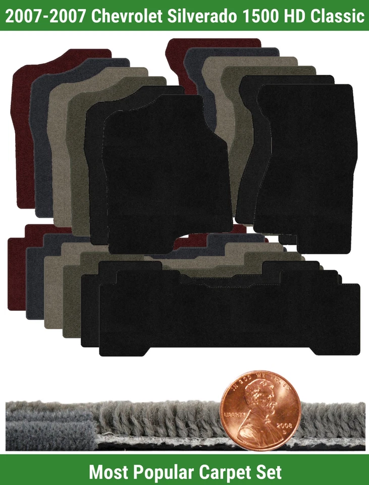 Conjunto de tapete personalizado Ultimat para '07 Chevy Silverado 1500 HD Classic (3 peças) #A0G - Imagem 1 de 4