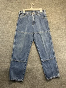 Dickies Jeans Men 33x32 Blue Utility Double Knee Heavy Duty Workwear Denim Pants - Picture 1 of 9