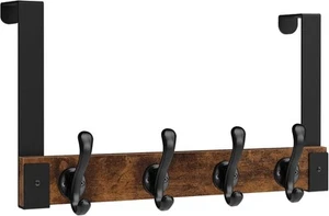 Over The Door Hooks Heavy Duty, Wood Over Door Hanger Hook with Coat Hooks fo... - Picture 1 of 8