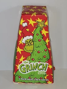 The Grinch 3 Paar Crew Socken in Pyramidenbox Weihnachten Urlaub NEU *Box Ausgaben* - Bild 1 von 13