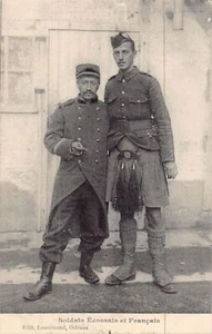 Escocia - Primera Guerra Mundial en Francia - Soldado escocés y francés - Publ. Lenormand - Imagen 1 de 2