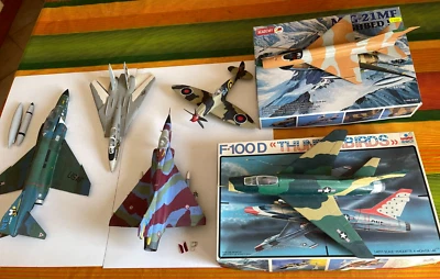 LOTTO 6 MODELLINI AEREI F100D,MIG 21,MIRAGE 2000,F4 PHANTOM,F14 TOMCAT, SPITFIRE - Immagine 1 di 4