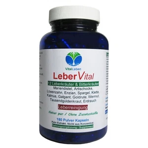 Leber Vital 12 Kräuter & Bitterstoffe 180 Pulver Kapseln Natur Pur. 26471-180 - Bild 1 von 5