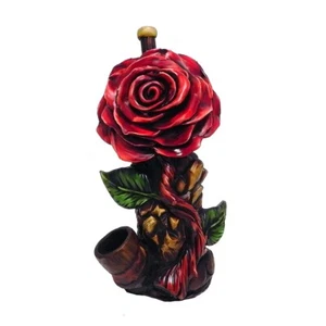 Rote Rose Blume Handarbeit Tabak Rauchen Hand Pfeife Liebe & Romantik Geschenke für sie - Bild 1 von 5