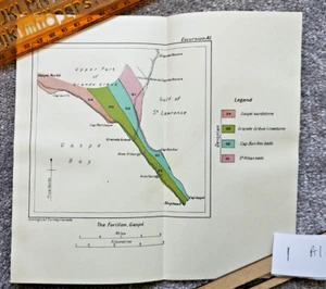 1913 Antique Geological Map of The Forillon, Gaspe - Canada - Picture 1 of 1