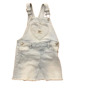 OshKosh B'gosh Denim Overall Jumper Dress Girls 4T Light Wash Raw Hem Jean - Picture 1 of 12