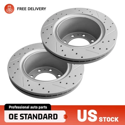 Rear Drilled Brake Rotors for Dodge Ram 2500 3500 2009-10 Ram 2500 3500 2011-23 - Image 1 of 4