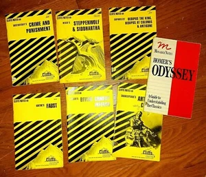 Lot of 7 Cliff Notes Study Guides pamphlets paperbacks - Picture 1 of 8