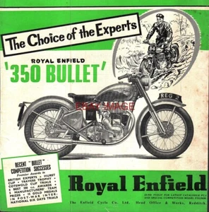 1954 Advert for Royal Enfield Range of Motorcycles Magazine Cover Print 731L - Picture 1 of 2