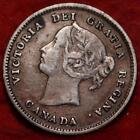 1891 Canada 5 Cents Silver Foreign Coin