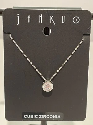 Gargantilla Collar Plata por Jankuo Circonita Circonita Circonita Clásica Boda Nuevo con Etiquetas Foto 1 de 4