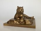 Tiger Sculpture in Bronze Color