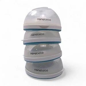 Nanobebe Breastmilk Baby Bottle 5 oz/150ml Teal 0M+ no nipples caps 4 piece lot - Picture 1 of 4
