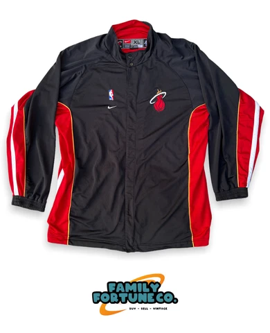Nike Team NBA Miami Heat Mens Warm Up Button Up Shooting Jacket Black Size XL Cover