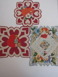 3 Vintage Victorian Valentine Cards- 1 Whitney Made, Cut Outs Hearts 2 Handmade? - Picture 1 of 12