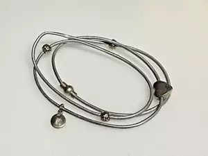 Sterling Silver 925 Bracelet Jewellery Silver Rope Strap Charms Adjustable 7.39g - Picture 1 of 5