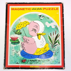 Vintage PLAYSKOOL Magnetic Inlaid Plastic Puzzle Duck 6580A 10 Piece USA - Picture 1 of 12