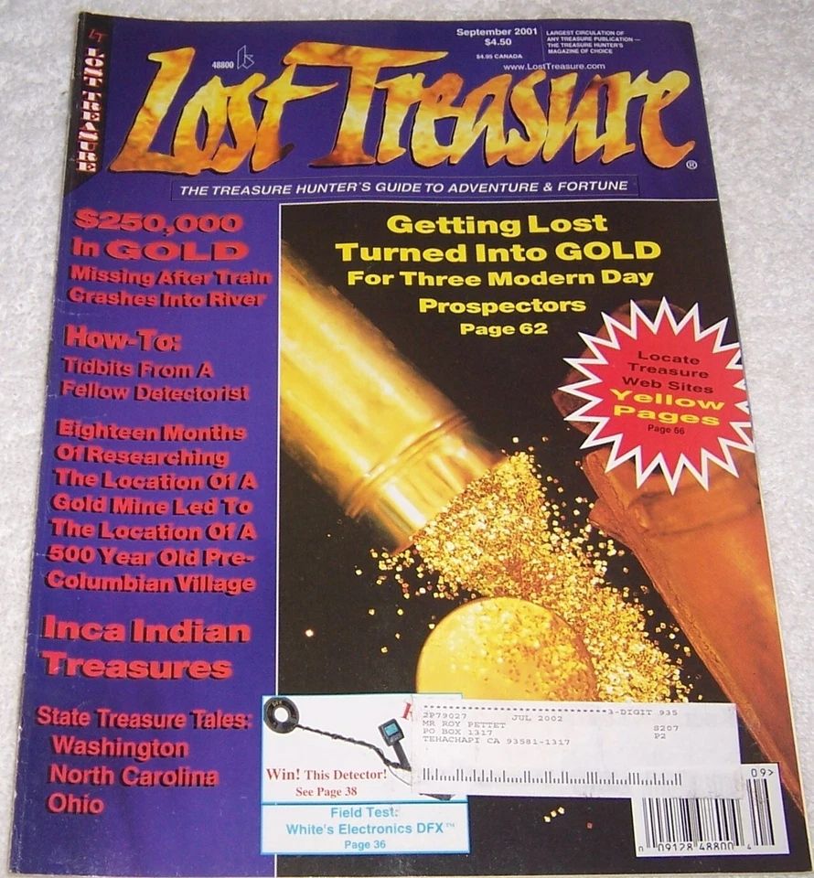 Lost Treasure Magazine September 2001 gold Foto 1 de 1
