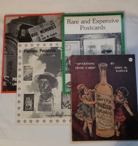 Lot of 4 John M Kaduck Post Card Price Guides Patriotic Rare & Expensive - Picture 1 of 16