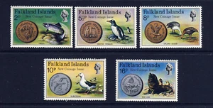 FALKLAND ISLANDS QE II 1975 El nuevo conjunto de monedas SG 316 a SG 320 mnh - Imagen 1 de 2