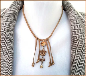 NEW PILGRIM DENMARK CHAIN CRYSTAL ENAMEL FLOWER PENDANT STRING NECKLACE DROP ., - Picture 1 of 1