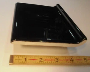 1 pc. Glossy Black Bullnose Top:  base/cove Ceramic Tile: 4-1/4" X 6" NEW - Picture 1 of 12