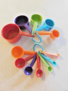 Farberware Color Set of 7 Measuring Spoons and 5 Cups MultiColor Durable Plastic - Picture 1 of 10