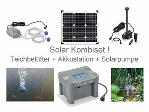 30 Solar Teichbelüfter Akku Sauerstoff Pumpe Gartenteich Teich Solarpumpe Lüfter - Bild 1 von 8