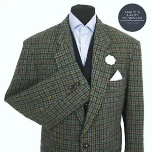 Harris Tweed Jacket Blazer 46R Dogtooth Windowpane Check Hacking Hunting Mens - Picture 1 of 12