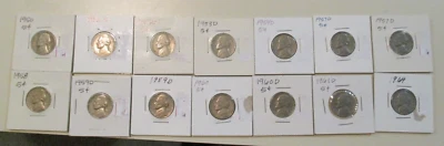 Jefferson Nickels Coins Lot 1950's 1960's (@) - Image 1 of 4