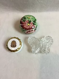 Scatole Bevande Vintage - Ceramica Floreale / Cristallo Farfalla / Coalport Egiziano - Foto 1 di 7