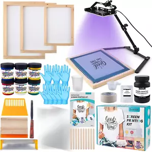 Kit De Serigrafia De 53 Piezas Que Incluye Luz De Serigrafia De Exposicion NUEVO - Picture 1 of 12