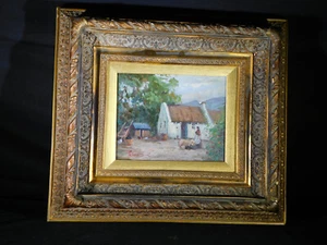 Original Oil On Canvas Artist Signed "Fantastic Frame" The Farm House - Picture 1 of 15