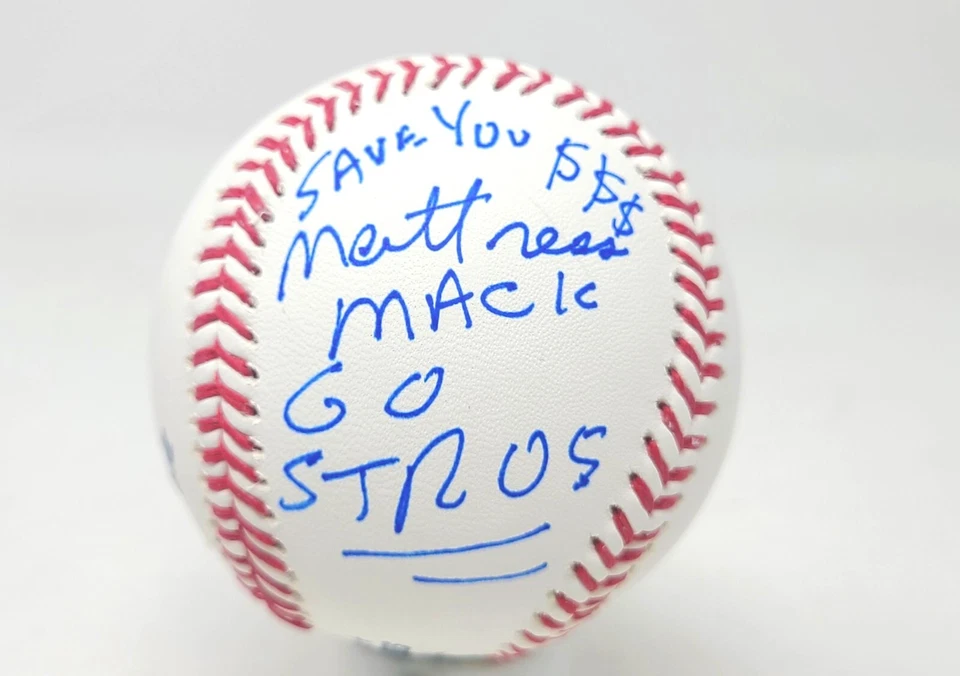 Jim "MATTRESS MACK" McIngvale Signed 2022 Astros World Series Baseball PSA/DNA - Image 1 of 4