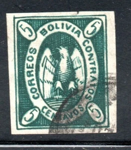 BOLIVIA, DE SERIE CONDOR, 1866, 4 MARGENES, ALTO VALOR (PREM-006) - Picture 1 of 2