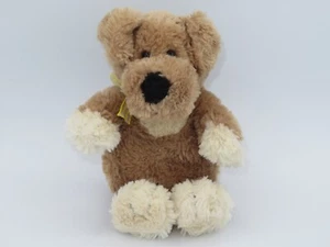 Animal Adventure Plush Puppy Dog Brown Tan Cream Stuffed 2004 Yellow Purple Bow - Picture 1 of 6
