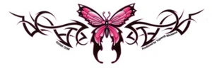 HOT PINK #BUTTERFLY TATTOO #BUMPERSTICKER Vinyl BUMPER #STICKER/Auto #DECAL - Picture 1 of 1