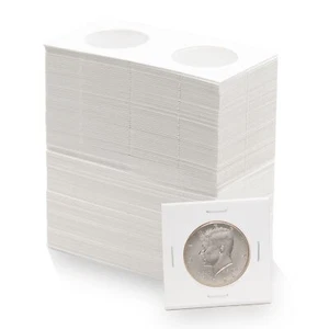 100 Monedas Escudo Medio Dólar 2x2 Monedas Volteretas - 50 Céntimos Cartón Mylar Portamonedas - Imagen 1 de 7
